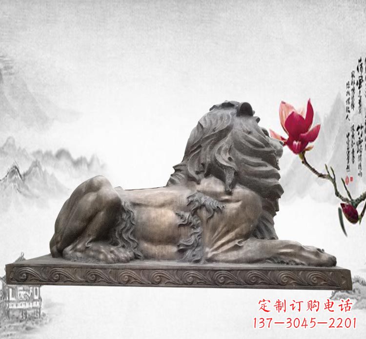 许昌卧着的西洋狮子铜雕