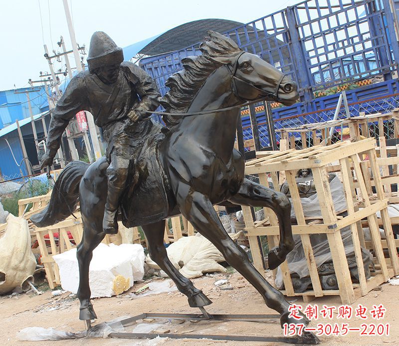 许昌现代骑马人物公园景观铜雕