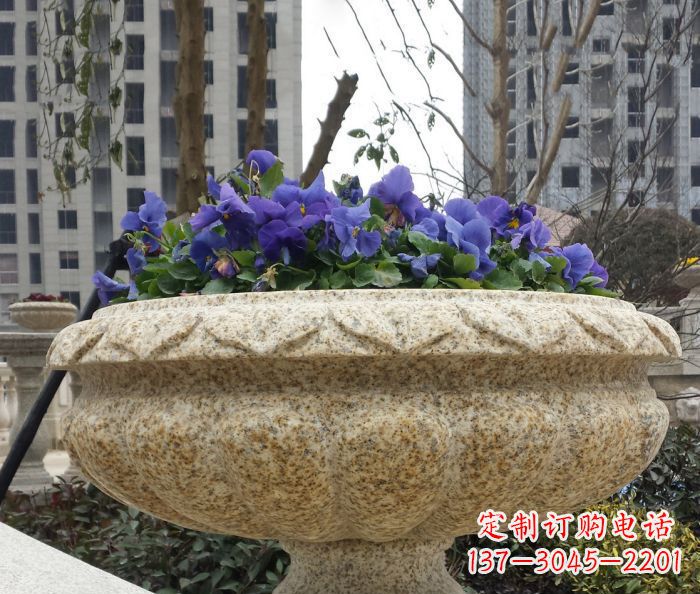 许昌小区景观大理石花盆石雕
