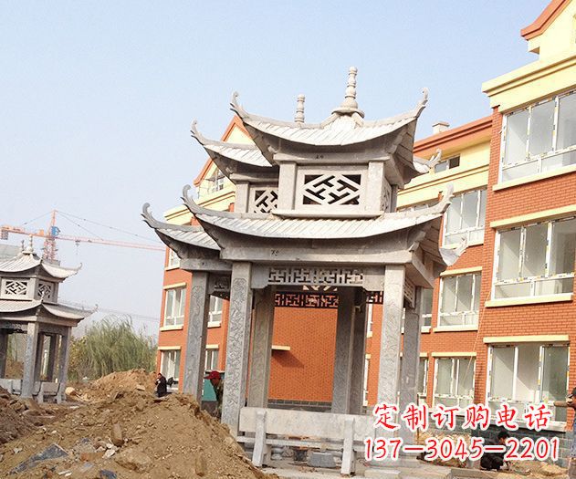 许昌小区景观大理石凉亭石雕