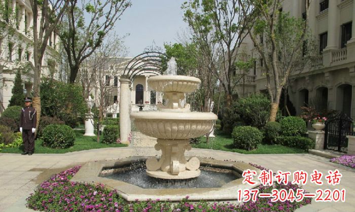 许昌小区景观大理石喷泉石雕 (7)