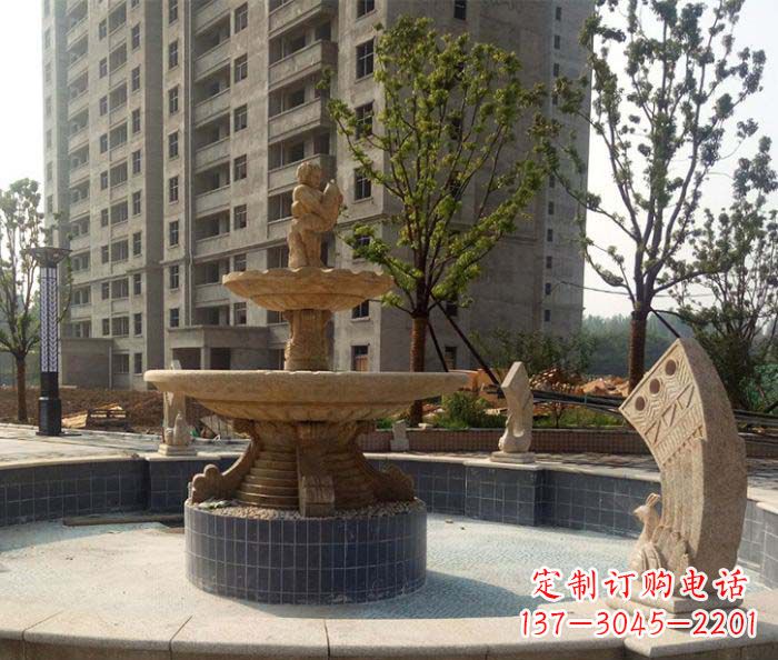 许昌小区景观大型喷泉石雕
