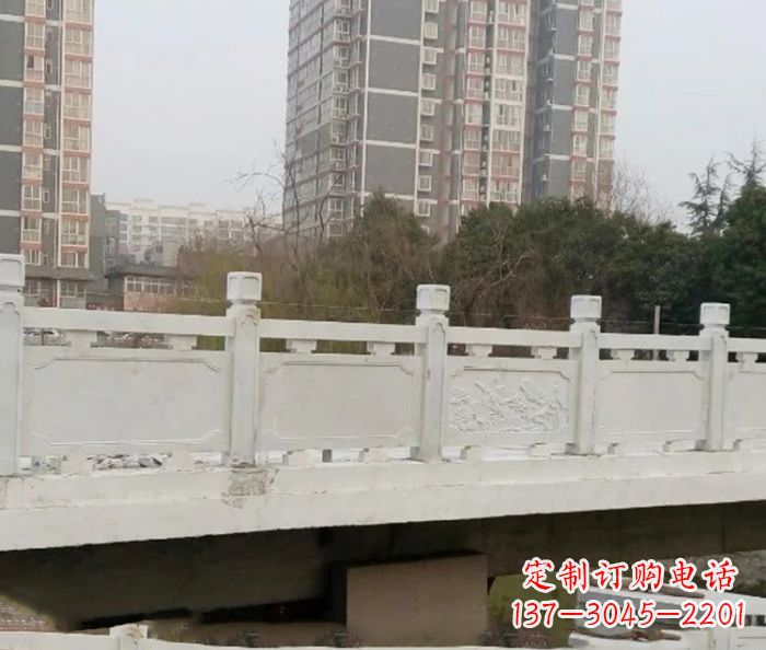 许昌小区景观汉白玉石雕栏板 (2)