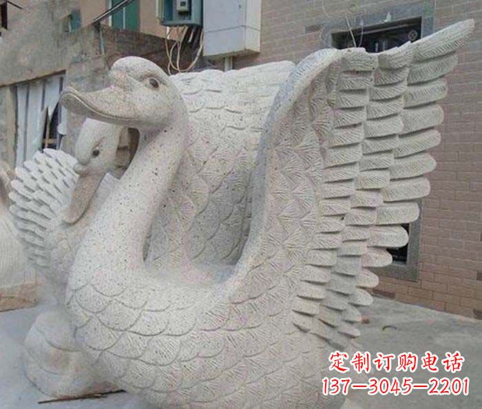 许昌小区景观天鹅石雕喷泉