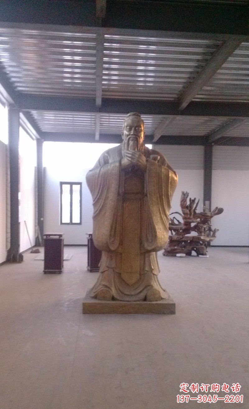许昌校园仿铜老子玻璃钢名人雕塑