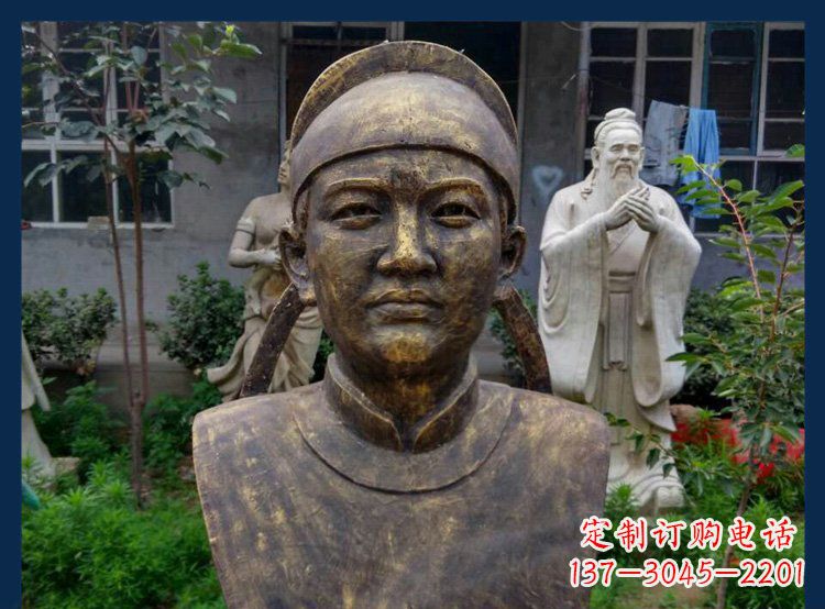 许昌校园古代名人毕昇铜雕