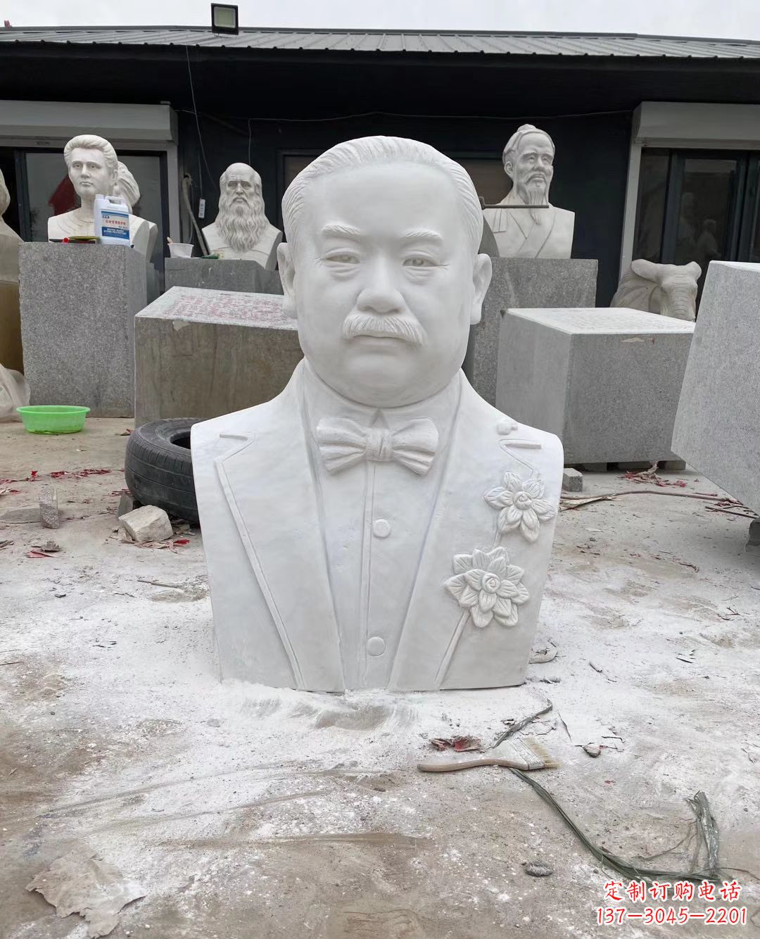许昌校园名人詹天佑头像石雕
