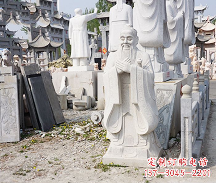 许昌校园人物孔子石雕 (3)