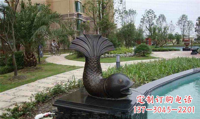 许昌鱼式喷泉小区景观铜雕