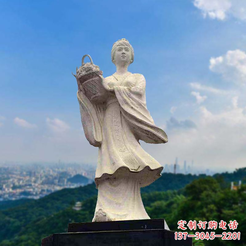 许昌虞姬景观石雕像-景区园林古代美女雕塑