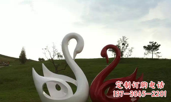 许昌园林不锈钢抽象天鹅雕塑