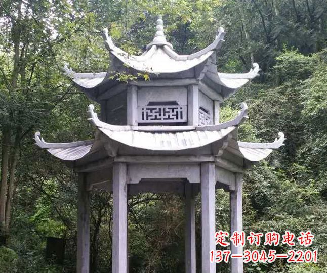 许昌园林仿古石凉亭景观石雕 (3)