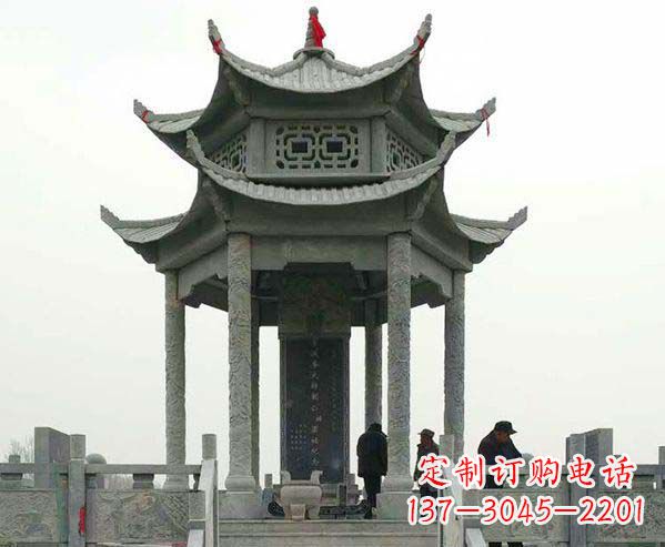 许昌园林仿古双层石凉亭景观石雕