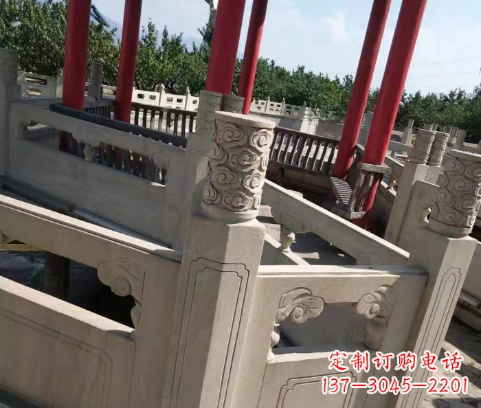 许昌园林景观大理石桥栏板石雕 (3)