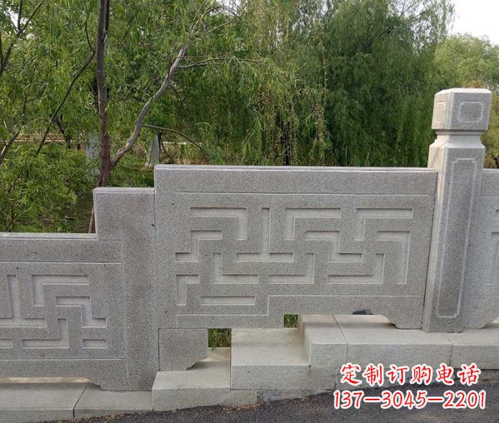 许昌园林景观大理石桥栏板石雕 (7)