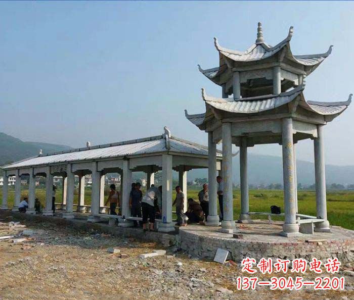 许昌园林景观仿古石雕长廊凉亭