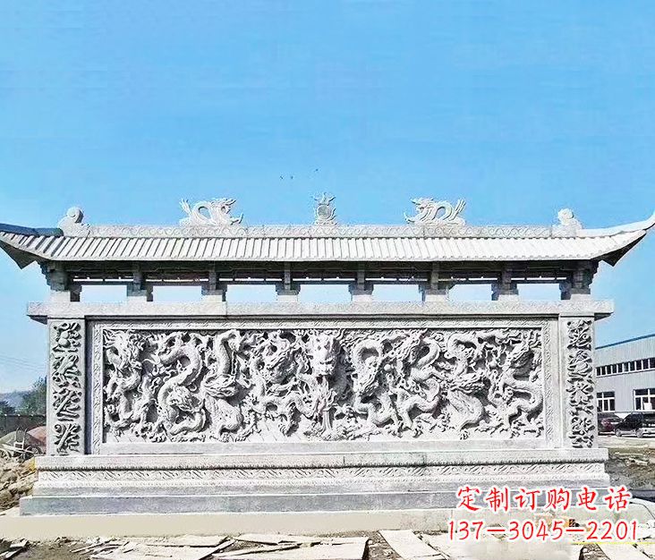 许昌园林龙浮雕影壁墙景观石雕