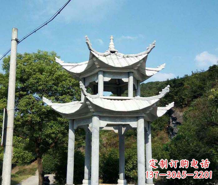 许昌园林双层凉亭石雕