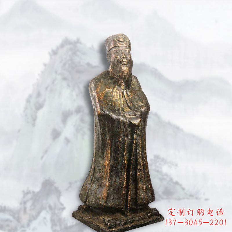 许昌中国近代著名画家张大千铸铜雕塑