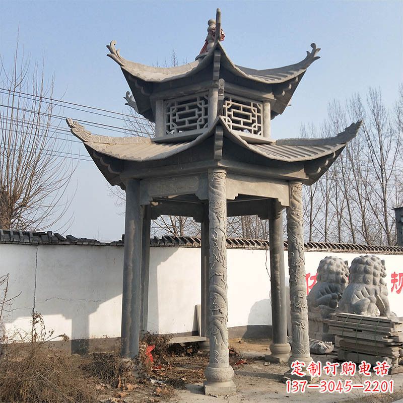 许昌中式双层石雕凉亭