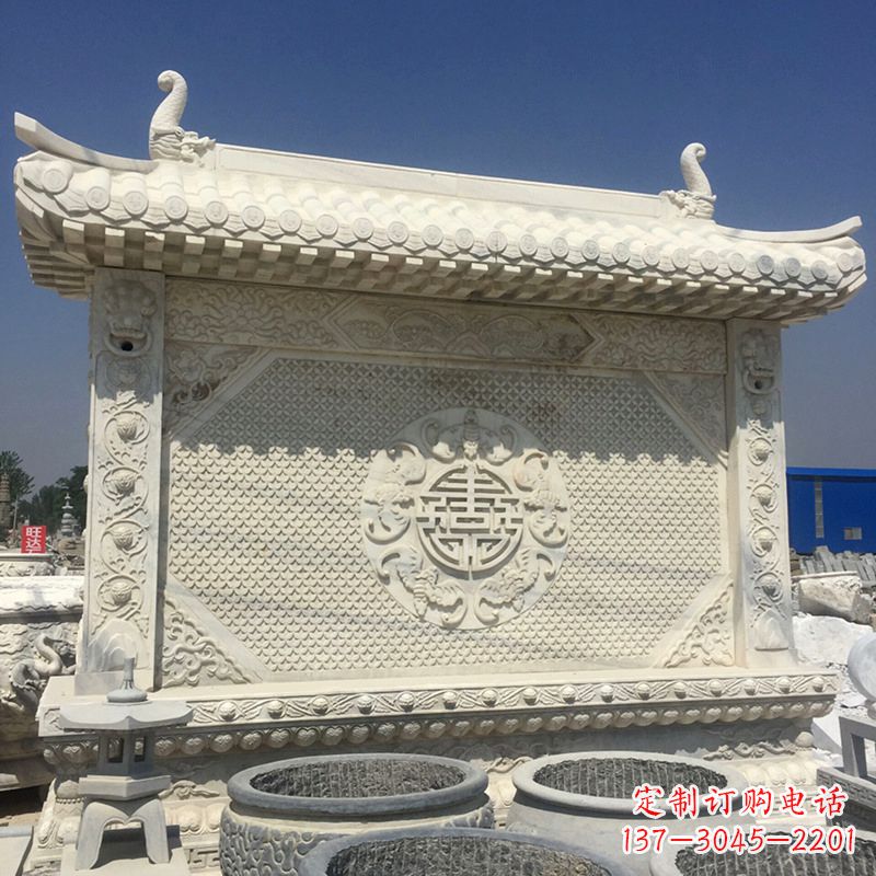 许昌中式庭院影壁石雕-中国古建大门萧墙