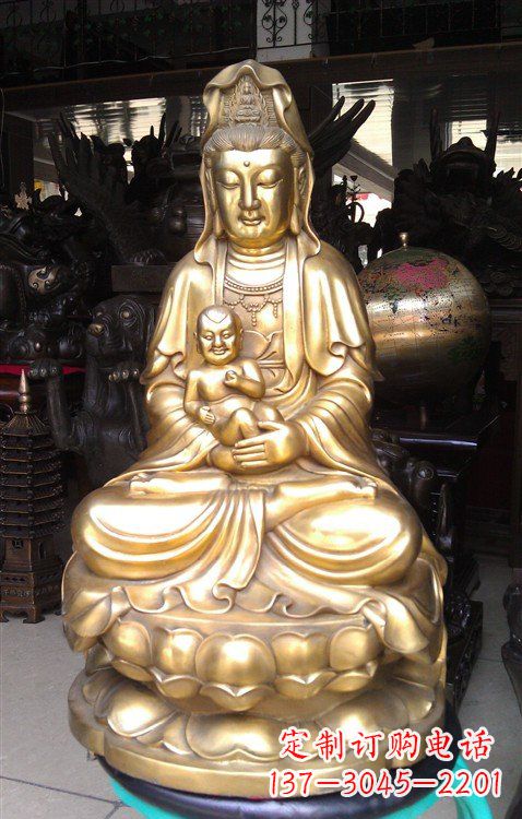 许昌铸铜送子观音雕塑