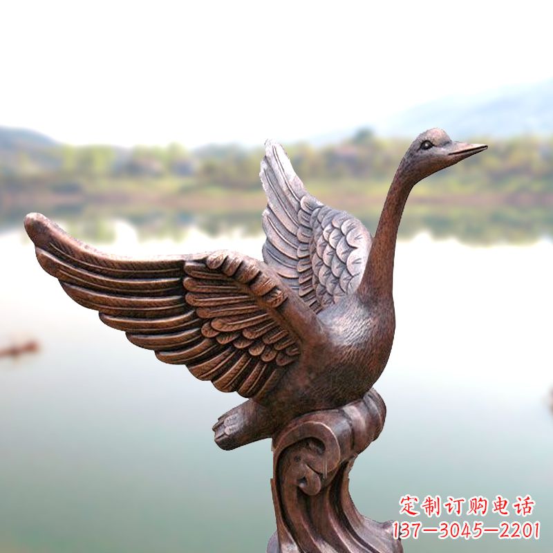 许昌铸铜天鹅景观摆件