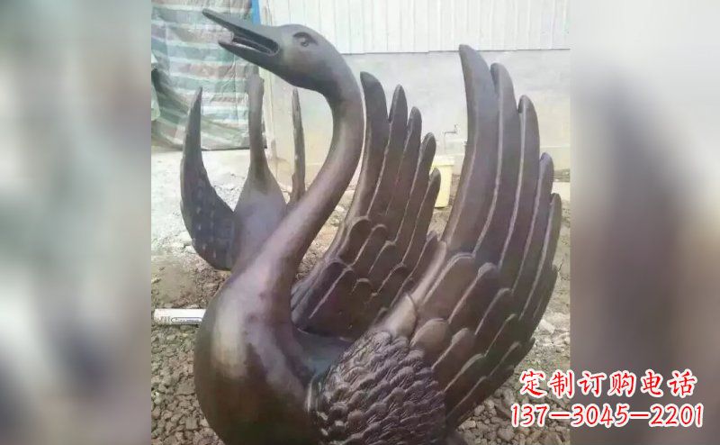 许昌铸铜天鹅铜雕