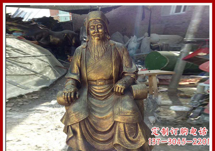 许昌坐式成吉思汗铜雕
